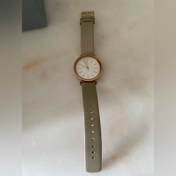 Skagen Hald Three-Hand Watch with Leather Strap - Picture 4 of 6